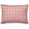 Pink Cross-Stitch Printed Pattern Throw Pillow