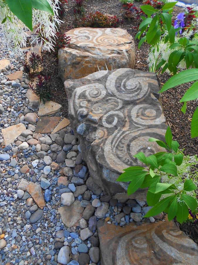 Rock Garden Landscape Sculptuire "Fiddlehead Fern" benches