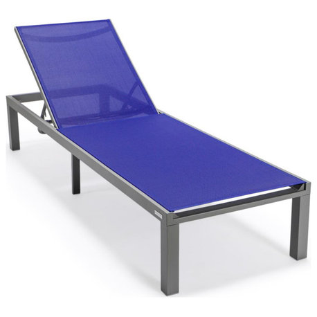 Marlin Patio Chaise Lounge Chair With Grey Aluminum Frame