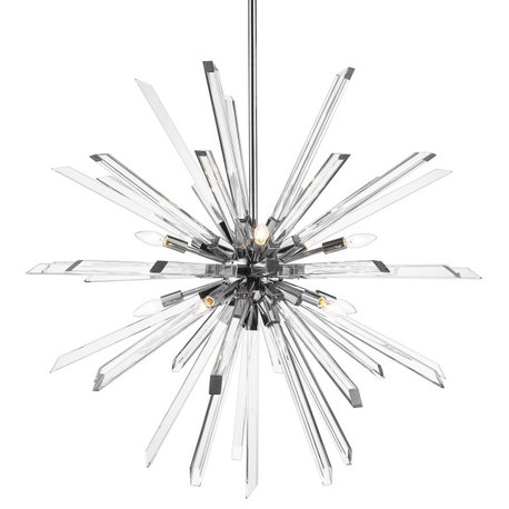 Z-Lite 4003-10 Burst 10 Light 42"W Crystal Sputnik Chandelier - Chrome