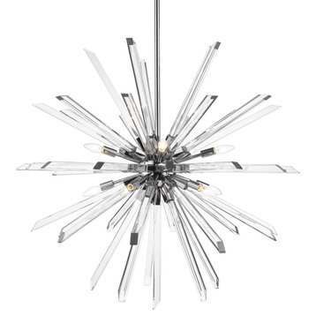 Z-Lite 4003-10 Burst 10 Light 42"W Crystal Sputnik Chandelier - Chrome