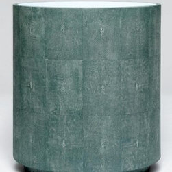 Cara Shagreen Side Table - Turquoise - Clayton Gray Home - Furniture