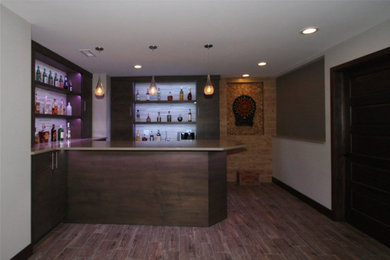 Inspiration for a transitional home bar remodel in Chicago