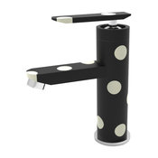 Lola single hole decorated bathroom sink faucet., Black