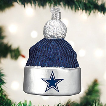Old World Christmas Dallas Cowboys Beanie Glass Blown Ornament