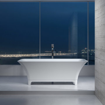 ADM Bathroom Rectangular Freestanding Bathtub, White, 66.3" - SW-167W (66 x 33)