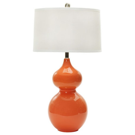 Fangio Lighting 28" Ceramic Table Lamp, Orange Nectar