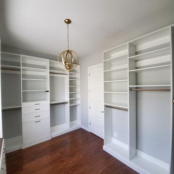 White and Matte Gold Large Custom Master Closet