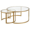 Mitera Round Nested Coffee Table in Brass