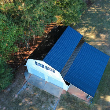 Black Metal Roof Barn Install