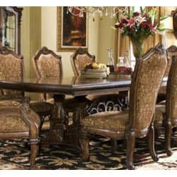 AICO Furniture - Windsor Court Rectangular Dining Table in Vintage Fruitwood - 7 - Dining Tables