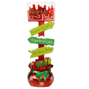 Vickerman JR172238 37" Red and Green Directional North Pole Sign