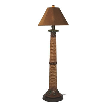 Palm Outdoor Floor Lamp 36967 With Teak Sunbrella Shade