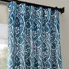 Abstract Teal Blackout Curtain, Pair, 50W x 96L