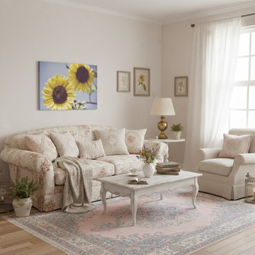 Aged Sunflowers Against Sky Shabby Chic Style Wall Art