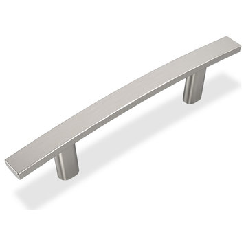 Curved Cabinet Pull, 3" Center-to-Center, Satin Nickel