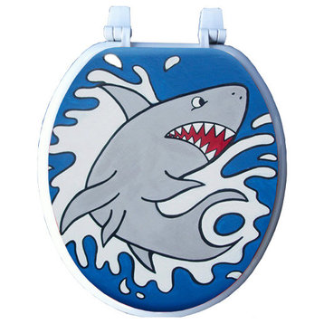 Shark Attack Hand Painted Toilet Seat, Standard