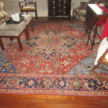 Antique Persian Heriz in Bucks County PA Old Stone Farmhouse