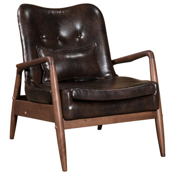 Bully Lounge Chair & Ottoman, Brown