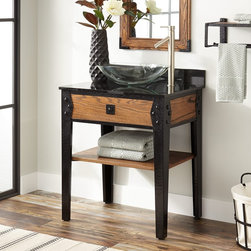 30" DEKKER VESSEL SINK VANITY - RED OAK - Products