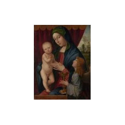 virgin and child with an angel francesco francia - Artwork