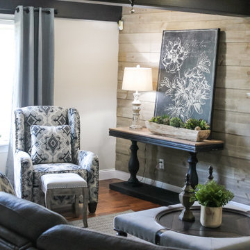 Grays & Floral Mix in Family Room Redesign