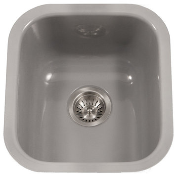 Houzer PCB-1750 SL Porcela Porcelain Enamel Steel Undermount Bar Sink, Slate