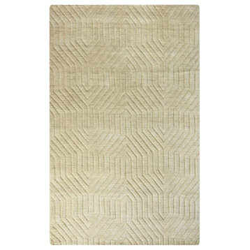 Technique 3' x 5' Solid Tan Hand Loomed Area Rug