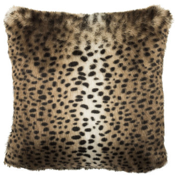 Faux Leopardis Pillow - Black, Brown