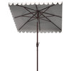 Safavieh Venice 7.5' Square Crank Umbrella, White/Black