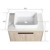Wall-Mounted Bath Vanity, White Oak, White Ceramic Vessel Sink