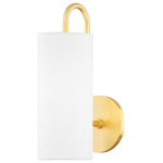 Mitzi by Hudson Valley Lighting - Freda 1-Light Wall Sconce Aged Brass - Freda plays coy, revealing herself one delicate detail at a time. From the slinky, curved neck to the elongated linen shade, Freda adds sleek vibes to any setting. Style mavens take note: we picture Freda working the room, flanking mirrors, artwork, or even a headboard.