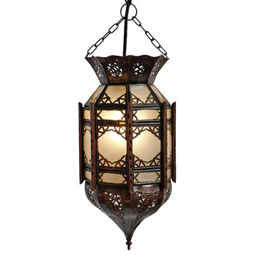 Small Moroccan Tin Frosted Lantern