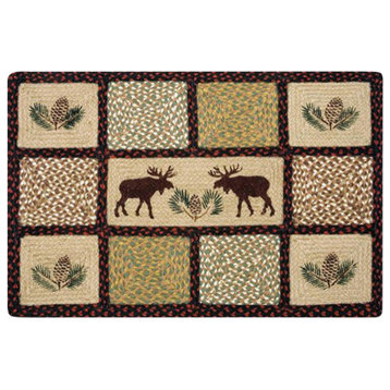Earth Rugs QP-19 Moose / Pinecone Rectangle Quilt Patch 20 Inch X 30 Inch