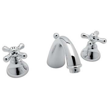 Rohl Verona 1.2 GPM Lavatory Faucet with 2 Cross Handles, Polished Chrome