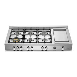 Bertazzoni Pro 48" Gas Rangetop, Stainless Steel | CB486G00X - Cooktops