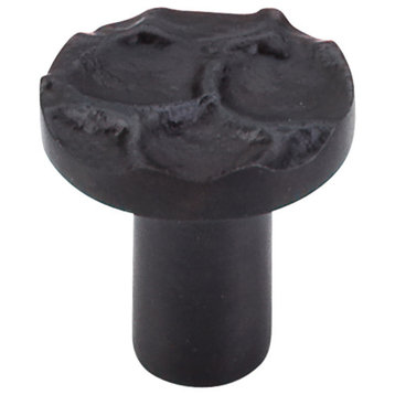 Top Knobs  -  Cobblestone Round Knob Small 1 1/8" - Coal Black