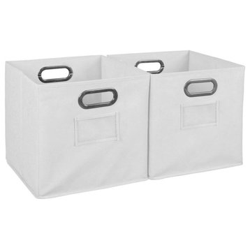 Niche Cubo Set of 2 Foldable Fabric Storage Bins- White