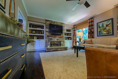 Example of a family room design in Atlanta
