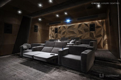 Inspiration for a home theater remodel in Los Angeles