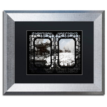 Philippe Hugonnard 'Lotus Sea' Art, Silver Frame, Black Matte, 14"x11"