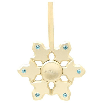 24k Gold Plated Hanging Christmas Tree Snowflake Spinner Ornament