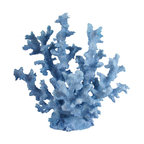 Coral Sculpture Statue Blue, 9.8"x6.5"x10.6"