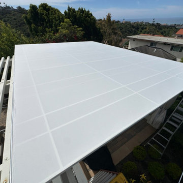 Sloped Trellis Fixed Awning Cover With Sunbrella Fabric San Juan Capistrano