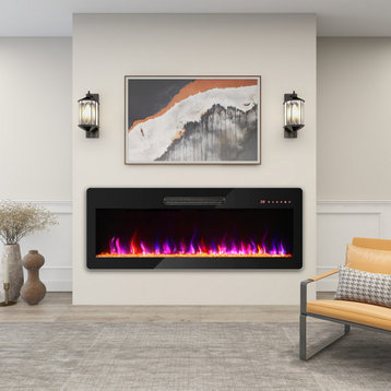 42" Electric Fireplace Heater, 1400 W Recessed & Wall Mounted/ Freestanding