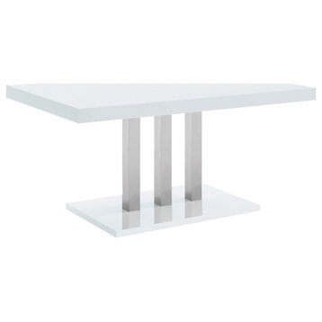 Coaster Brooklyn Rectangular Contemporary Wood Dining Table in White