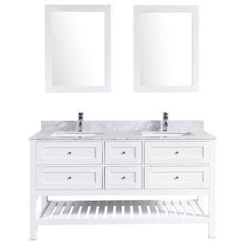 Vanity Cabinet Set White 71"W LV6-72W