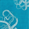 Hand-Tufted Contemporary Octopus Tail Rug, Blue, Waters, 5'x8'