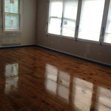 Sag Harbor - 6 7/8" Yellow Pine installed & finished w Provincial stain/oil poly