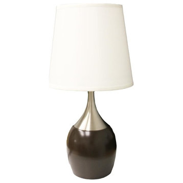 24"H Espresso/Silver Touch-On Table Lamp